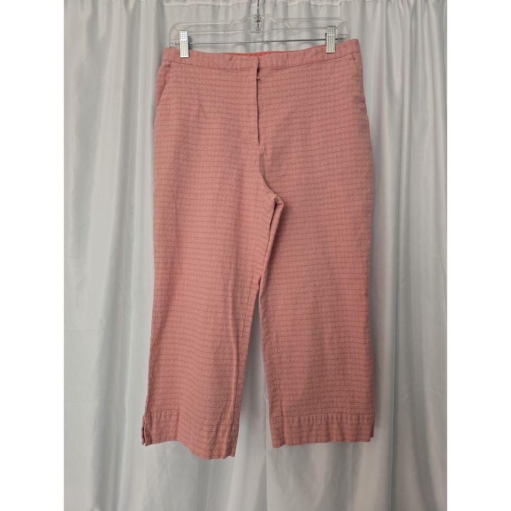 Duck Head Women's Orange Coral Plaid Cropped Capri Pants Size 12